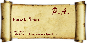Peszt Áron névjegykártya